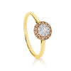 0.30ct Australian Chocolate Diamond and 0.33ct White Diamond Halo Ring -Paddington Jeweller - OJ Co