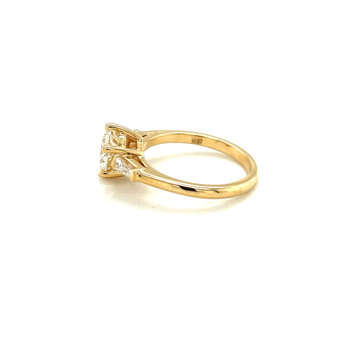 18kt yellow and white gold 1.50ct with tapered baguette shoulder diamond ring -  Paddington Jeweller - OJ Co