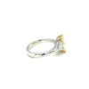 Fancy Yellow Marquise diamond and trilliant cut diamond ring in 18kt yellow and white gold_Diamonds supplied by customer -Paddington Jeweller - OJ Co