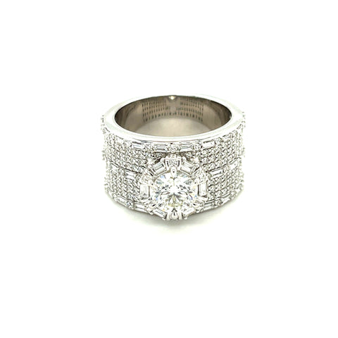 Custom Made for Sally - 18kt white gold diamond statement ring -  Paddington Jeweller - OJ Co