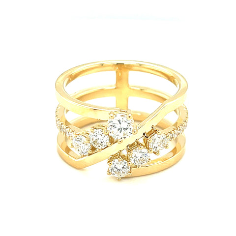 Custom Made  for Maryanne- 18KYG Diamond Cocktail Ring ( Main diamonds provided by Customer) -  Paddington Jeweller - OJ Co