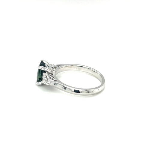 Custom made for Charlotte - Platinum  Sapphire 9x7mm 2.63kt and Diamond Ring -  Paddington Jeweller - Ojco