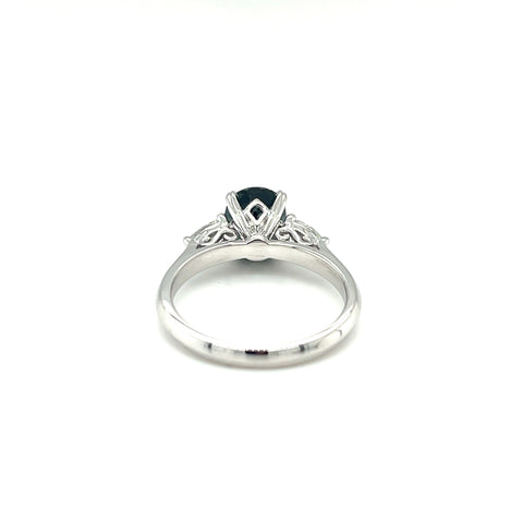 Custom made for Charlotte - Platinum  Sapphire 9x7mm 2.63kt and Diamond Ring -  Paddington Jeweller - Ojco