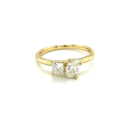 Custom made for Rebecca - 9kt Yellow Gold Diamond Toi et moi Ring(All stones provided by customer) -  Paddington Jeweller - Ojco