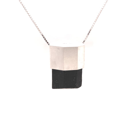 Made for Sevda - Silver Black Stone Pendant Top (Black stone provided by customer, chain not included) -  Paddington Jeweller - Ojco