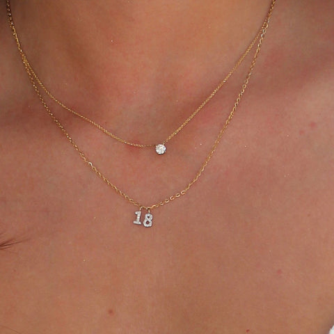 NOM Double Plain Letter Necklace in 9kt Gold -  Paddington Jeweller - Ojco