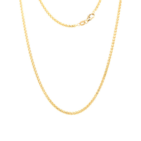 2mm Diamond Cut Foxtail Chain in 9kt Yellow Gold, 50cm -  Paddington Jeweller - OJ Co