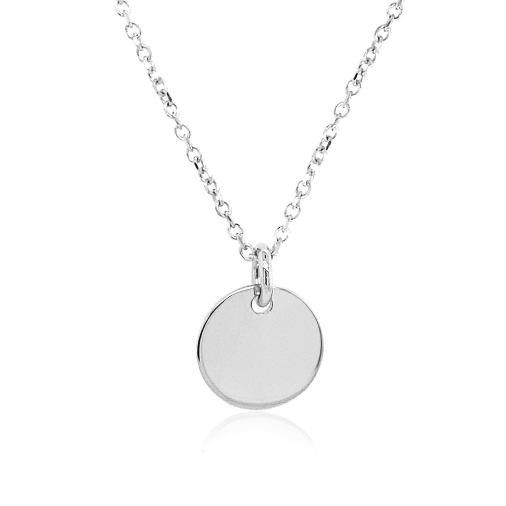 9mm Plain Disc Necklace in 9kt White Gold, 45cm -  Paddington Jeweller - OJ Co
