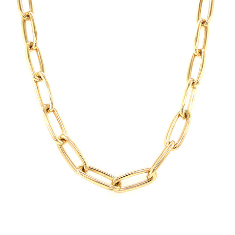 Oval Open Link Chain Necklace in 9kt Yellow Gold, 45cm -  Paddington Jeweller - OJ Co