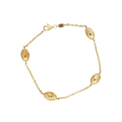 Oval Balls Trace Bracelet in 9kt Yellow Gold -  Paddington Jeweller - OJ Co