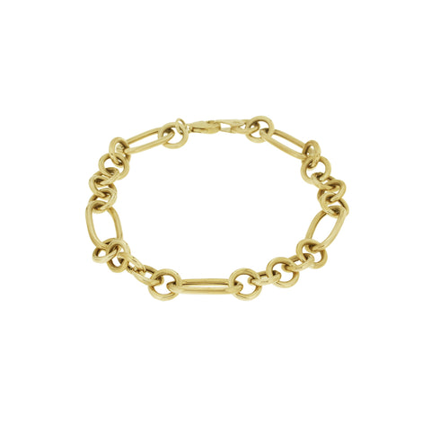 8mm Figaro Style Bracelet in 9kt Yellow Gold -  Paddington Jeweller - OJ Co