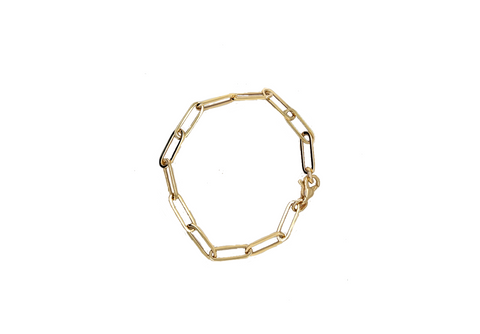 9kt Yellow Gold Paperclip Link 5.5x15.7mm Link Bracelet 19cm -  Paddington Jeweller - Ojco