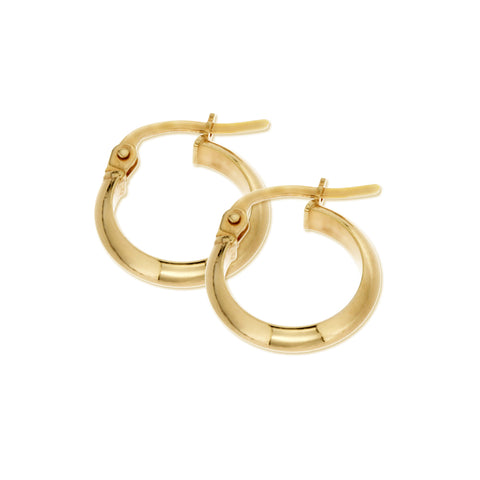 10mm Convex Hoop Earrings in 9kt Yellow Gold -  Paddington Jeweller - OJ Co