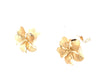 Brushed Flower Stud Earrings in 9kt Yellow Gold -Paddington Jeweller - OJ Co