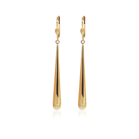 Long Baseball Drop Earrings in 9kt Yellow Gold -  Paddington Jeweller - OJ Co