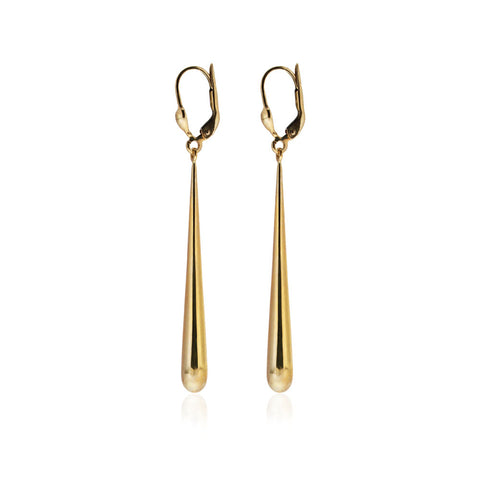 Long Baseball Drop Earrings in 9kt Yellow Gold -  Paddington Jeweller - OJ Co