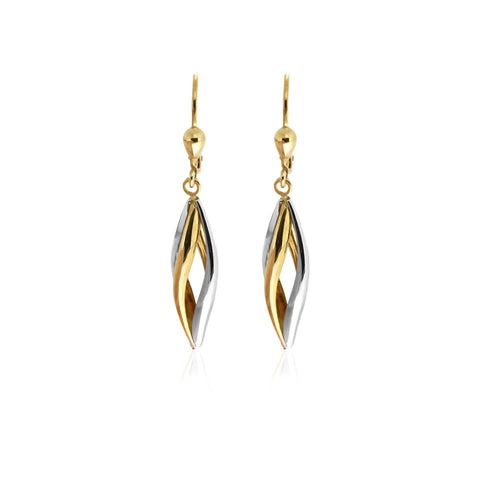 Two Tone Open Lantern Drop Earrings in 9kt Gold -  Paddington Jeweller - OJ Co