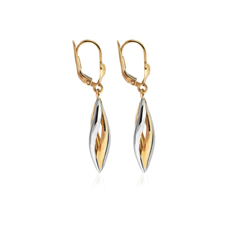 Two Tone Open Lantern Drop Earrings in 9kt Gold -  Paddington Jeweller - OJ Co