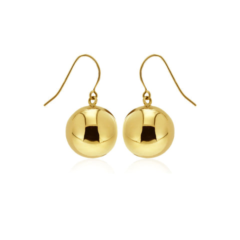 14mm Ball Drop Hook Earrings in 9kt Yellow Gold -  Paddington Jeweller - OJ Co