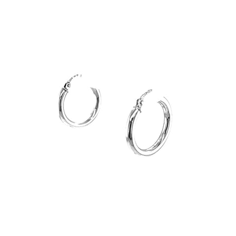15x2.5mm Plain Hoop Earrings in 9kt White Gold -  Paddington Jeweller - OJ Co