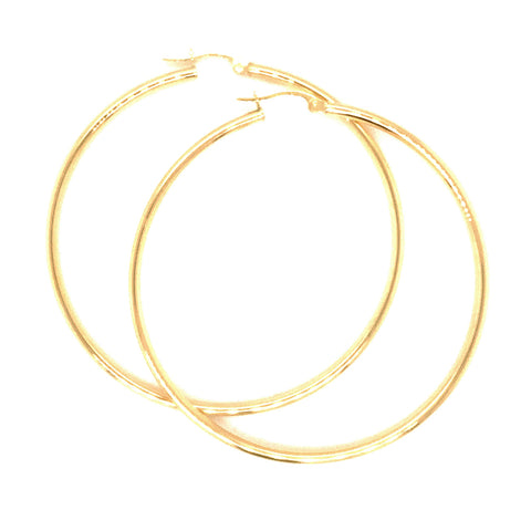 50 x 2mm Plain Hoop Earrings in 9kt Yellow Gold -  Paddington Jeweller - OJ Co