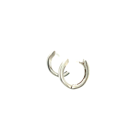 7x1.8mm Flat Huggie Earrings in 9kt White Gold -  Paddington Jeweller - OJ Co