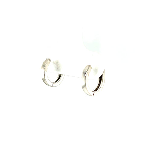 7x1.8mm Flat Huggie Earrings in 9kt White Gold -  Paddington Jeweller - OJ Co