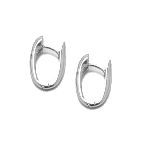Graduated Oval Huggie Earrings in 9kt White Gold -  Paddington Jeweller - OJ Co