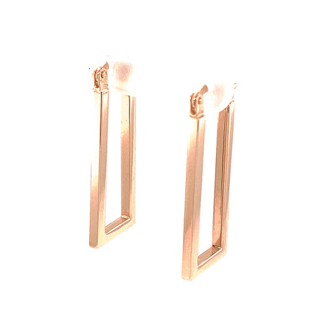 25mm Square Tube Rectangle Hoop Earrings in 9kt Rose Gold -  Paddington Jeweller - OJ Co