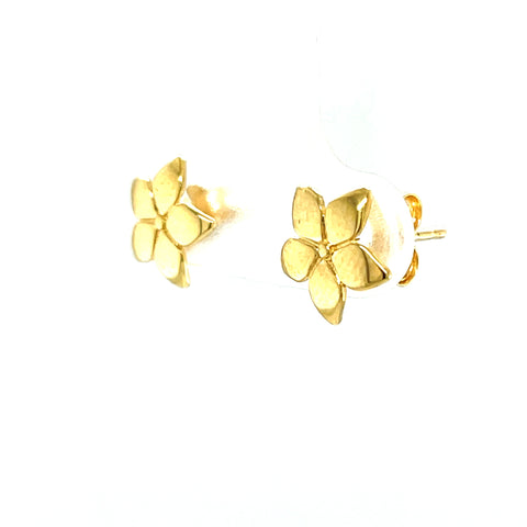 9kt Yellow Gold Shiny Flower Studs Earrings -  Paddington Jeweller - OJ Co