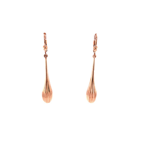 Tear Drop Dangle Continental Clip Earrings in 9kt Rose Gold -  Paddington Jeweller - OJ Co