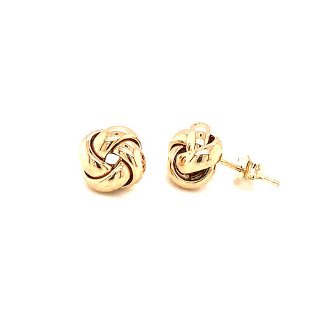 10mm Shiny Knot Stud Earrings in 9kt Yellow Gold -  Paddington Jeweller - OJ Co