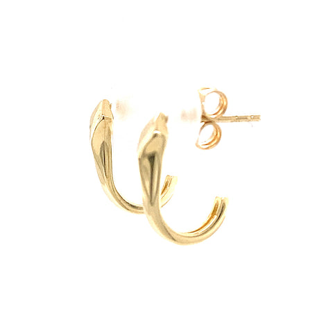 Thin Wraparound Stud Earrings in 9kt Yellow Gold -  Paddington Jeweller - OJ Co