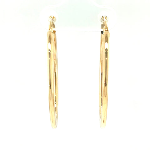 9kt Yellow Gold 35x4mm Flat Tube Oval Hoop Earrings -  Paddington Jeweller - OJ Co