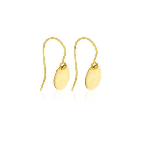 Circle Disc Hook Earrings in 9kt Yellow Gold -  Paddington Jeweller - OJ Co