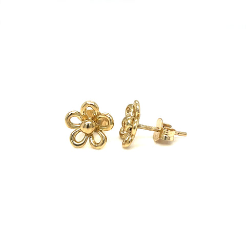 9kt Yellow Gold 9.8mm Flower Studs Earrings -  Paddington Jeweller - Ojco