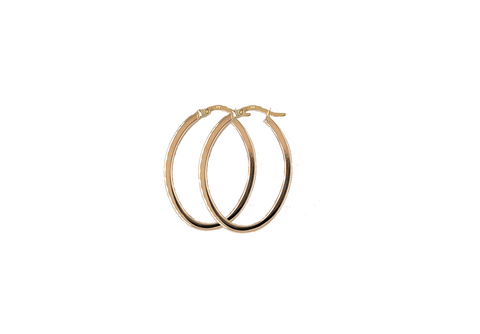 9kt Yellow  Gold 30x2mm Oval  Hoops -  Paddington Jeweller - Ojco