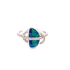 9ct white gold doublet opal and diamond ring -Paddington Jeweller - OJ Co