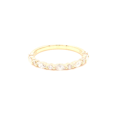 Custom made - Lisa Cooke - Diamond band 9KYG, TDW=0.245ct (5 x MQ,6 x RB) -  Paddington Jeweller - OJ Co