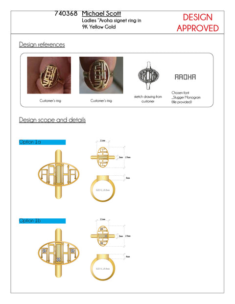 Custom Made for Michael - 740368_9kt yellow gold Diamond "AROHA" cut out ring -  Paddington Jeweller - OJ Co