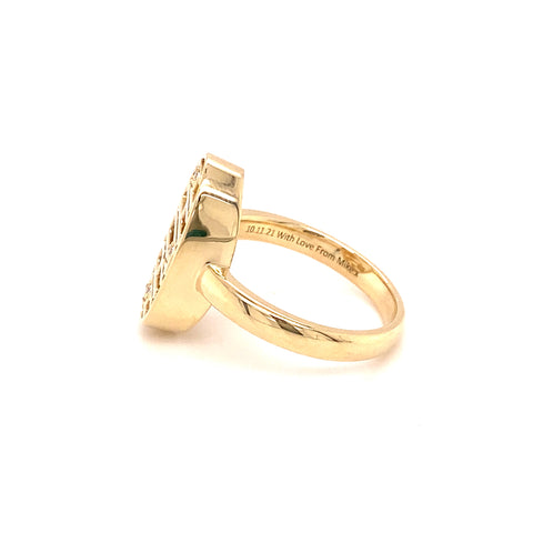Custom Made for Michael - 740368_9kt yellow gold Diamond "AROHA" cut out ring -  Paddington Jeweller - OJ Co