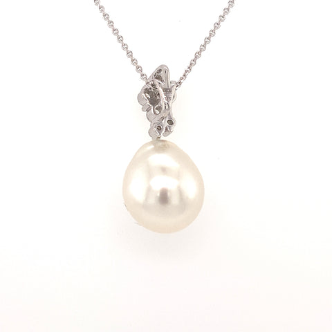 Custom made South Sea Pearl and diamond pendant ( Customer South Sea Pearl and Diamonds) -  Paddington Jeweller - OJ Co