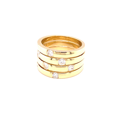 Custom Made  for Dianne - 9kt yellow  gold diamond dress ring  ( customer diamonds ) -  Paddington Jeweller - OJ Co