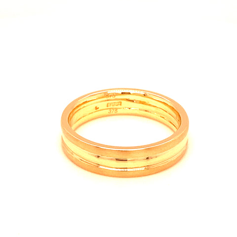 Custom made for Bryce - 22Kt & 9Kt Yellow Gold Mens Wedding Ring(original middle band in 22KG provided by customer) -  Paddington Jeweller - Ojco