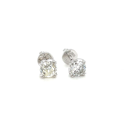 Custom Made  for Jare -  18kt  white gold 2+ 0.99ct brilliant cut diamond earrings, Jare's diamond -  Paddington Jeweller - Ojco