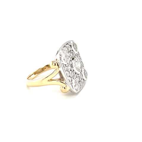 Custom Made for Leanne -  18kt yellow and white gold 2.15ct diamond ring , customer diamonds -  Paddington Jeweller - Ojco