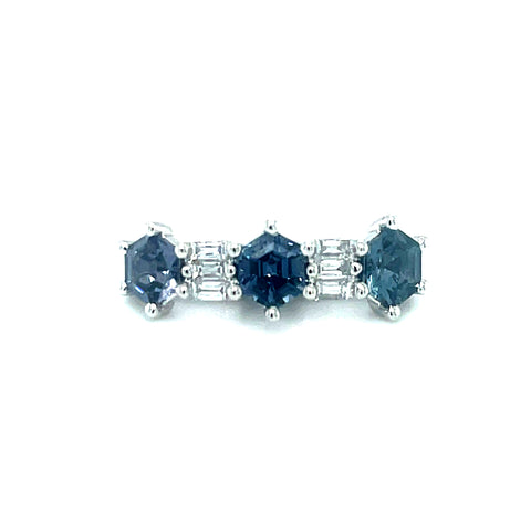 Custom made for Paddington Jeweller - Blue/purple Spinel  & Diamond ring in 18K White Gold -  Paddington Jeweller - Ojco