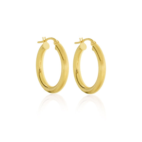 15mm Plain Hoop Earrings in 9kt Yellow Gold -  Paddington Jeweller - OJ Co