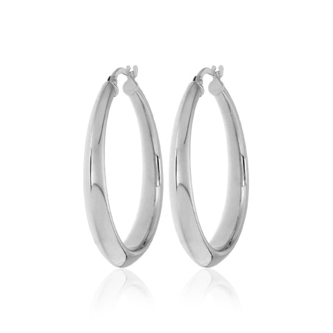 OJCo 375 9ct Gold - 9kt White Gold Double Sided Hoop Earrings -  Paddington Jeweller - OJ Co