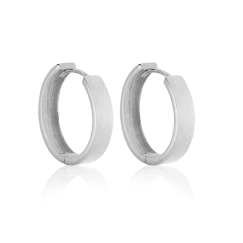 OJCO 375 9ct Gold - 9kt White Gold Flat Huggie Earrings -  Paddington Jeweller - OJ Co